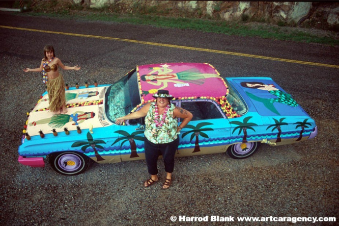 Hula Girl Art Car by Kathleen Pearson