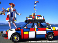 Mondrian Mobile Art Car by Emily Duffy